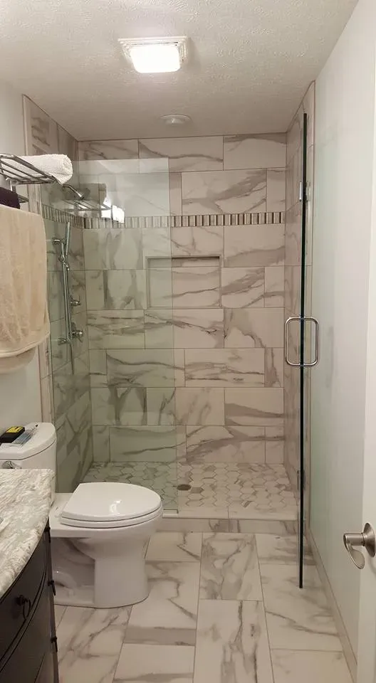 Bathroom With Open Glass Door — Mountain Home, AR — Custom Glass