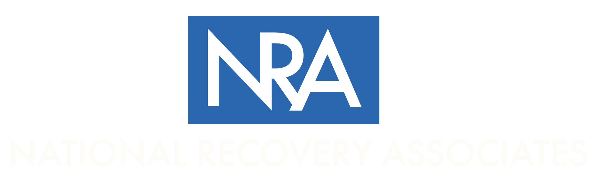 A blue and white nra logo on a white background.