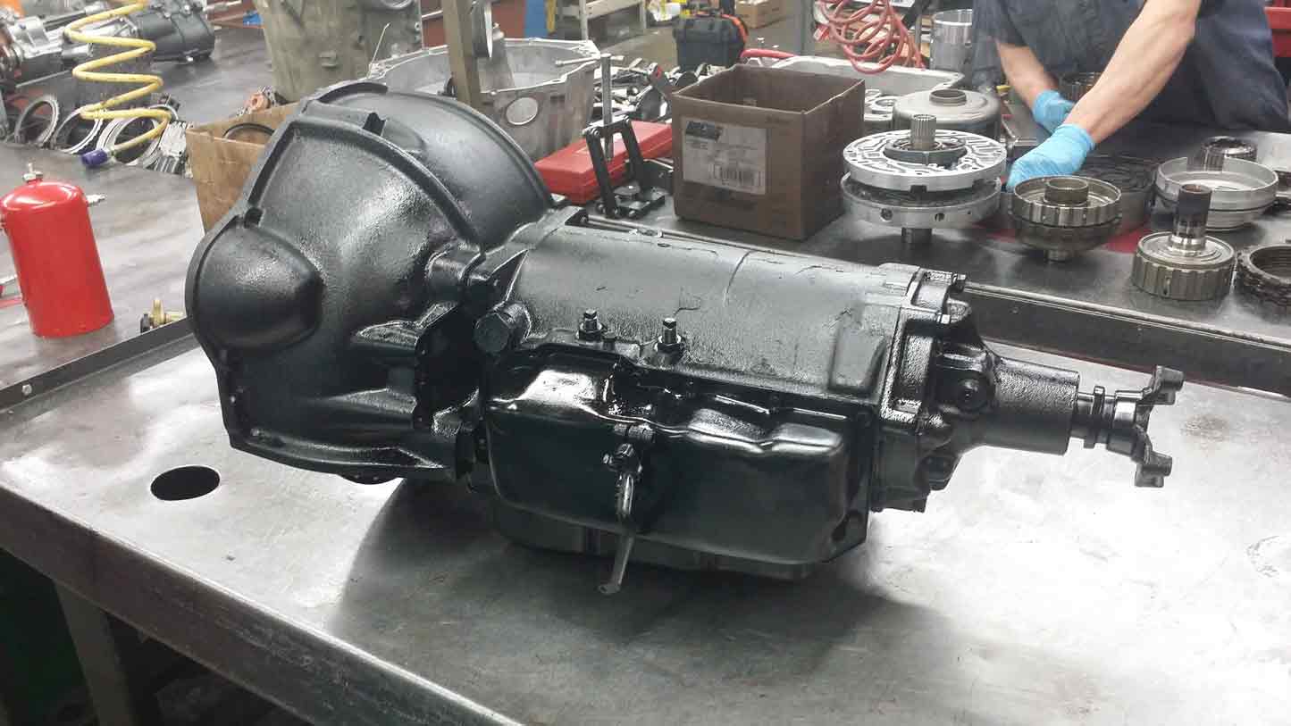 Step 16: Transmission is painted to factory specification color.
