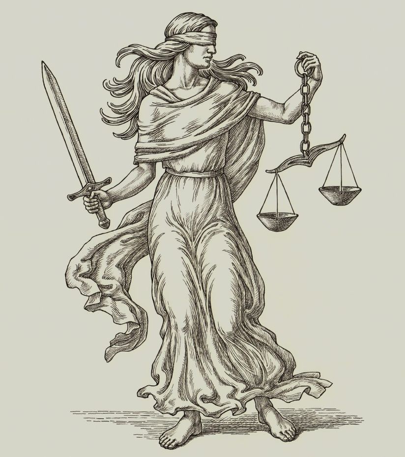 Disegno allegoria Giustizia