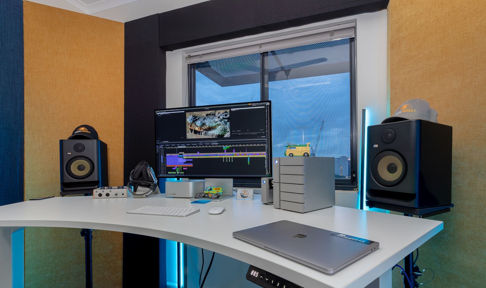 A man is sitting in a boat taking a picture with a camera