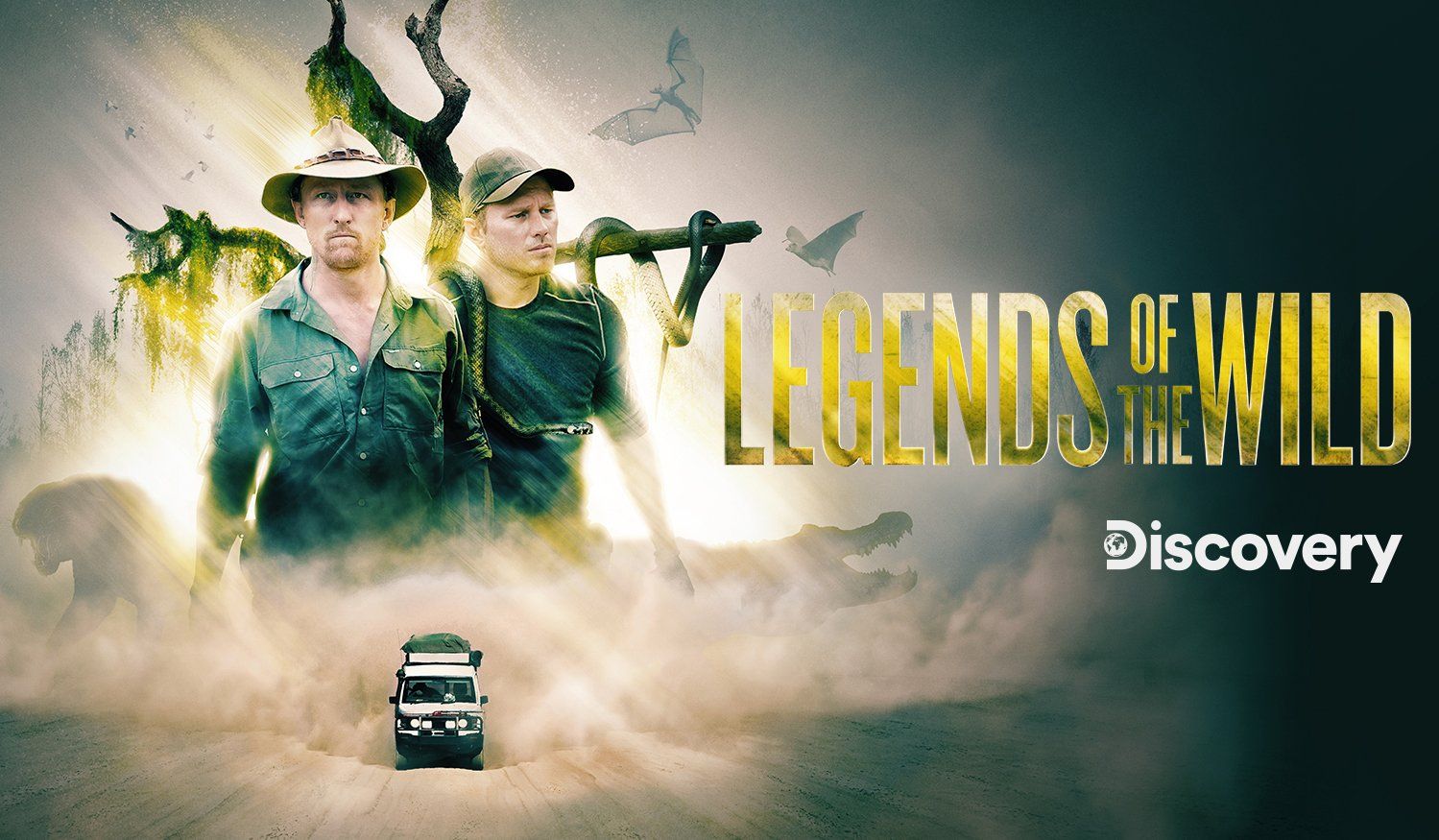 A poster for legends of the wild on discovery channel.
