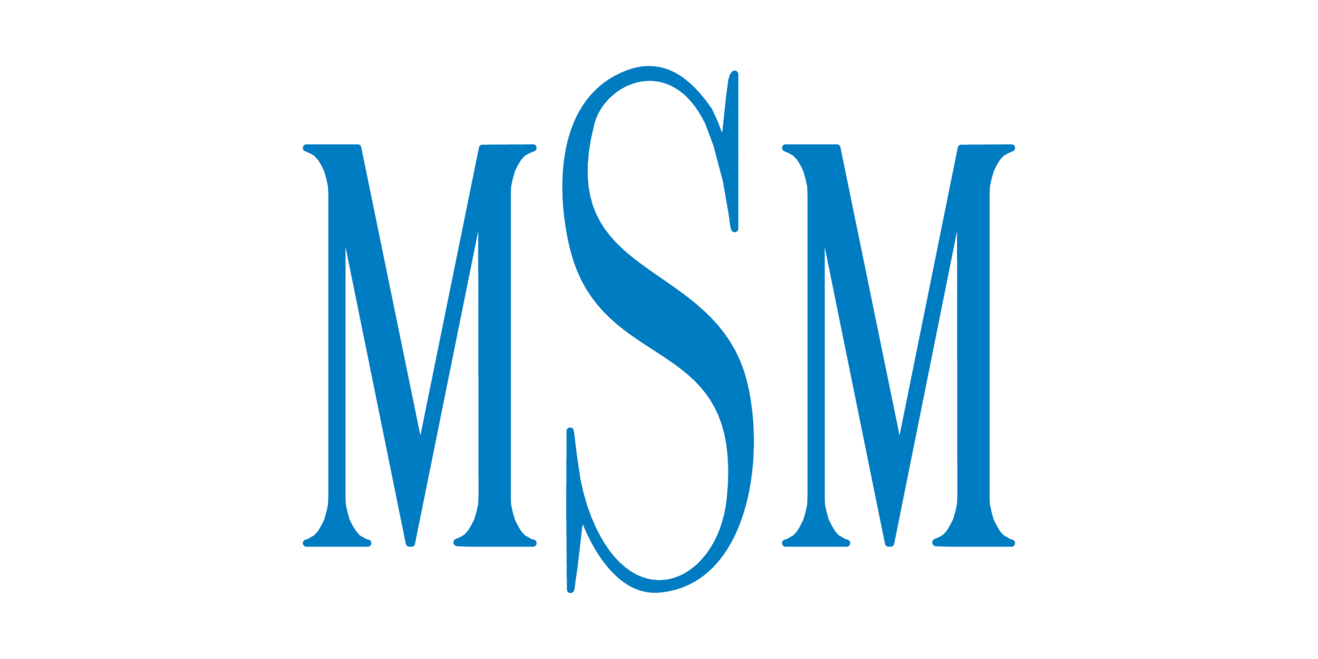 Monograma azul de las letras