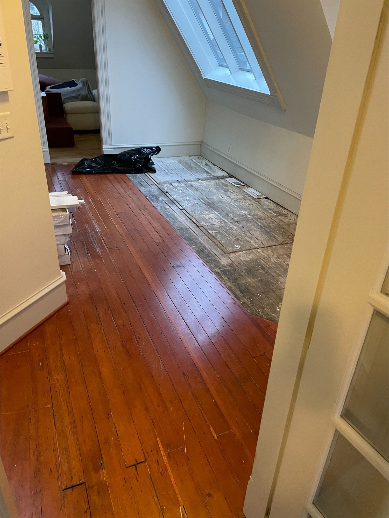 Brushed Oak Wood Floor Before- Portland OR - Rejuvenation Floor & Design