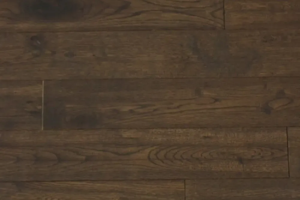 Detailed view of Crestwood Flooring, solid hardwood, Nutmeg model, Material: hickory.