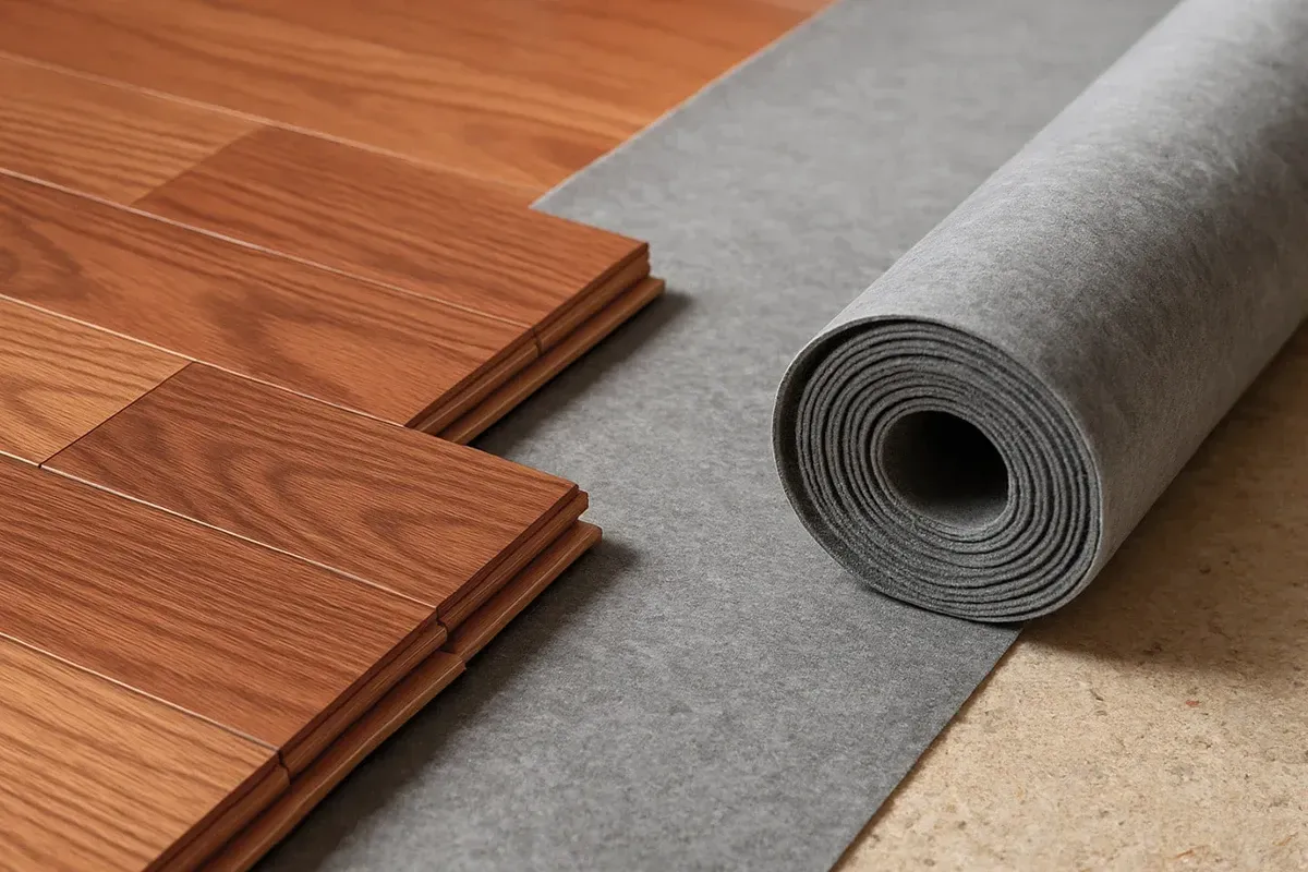 Hardwood floor underlayment