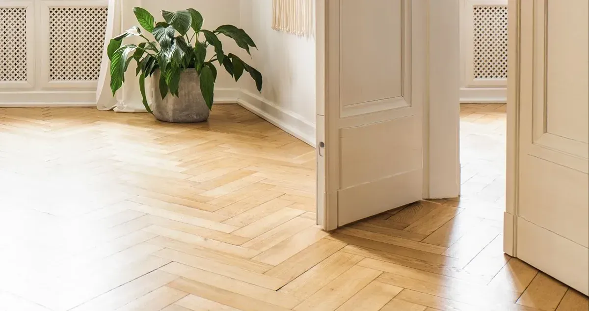 Herringbone floor pattern.