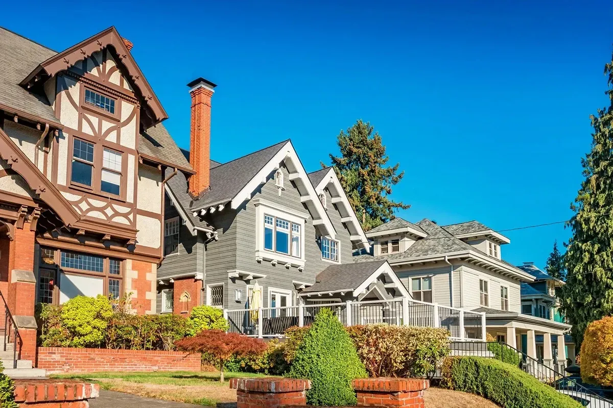 Houses made from Oregon timber.