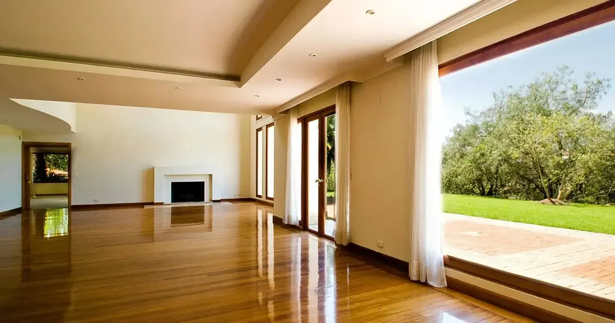 New flooring in a large empty home.