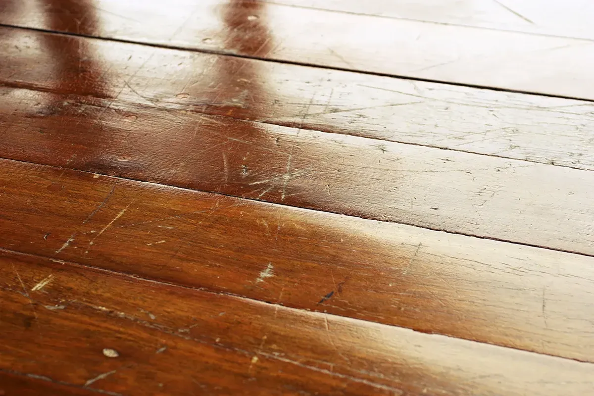 How to fix scratches on wood floor.