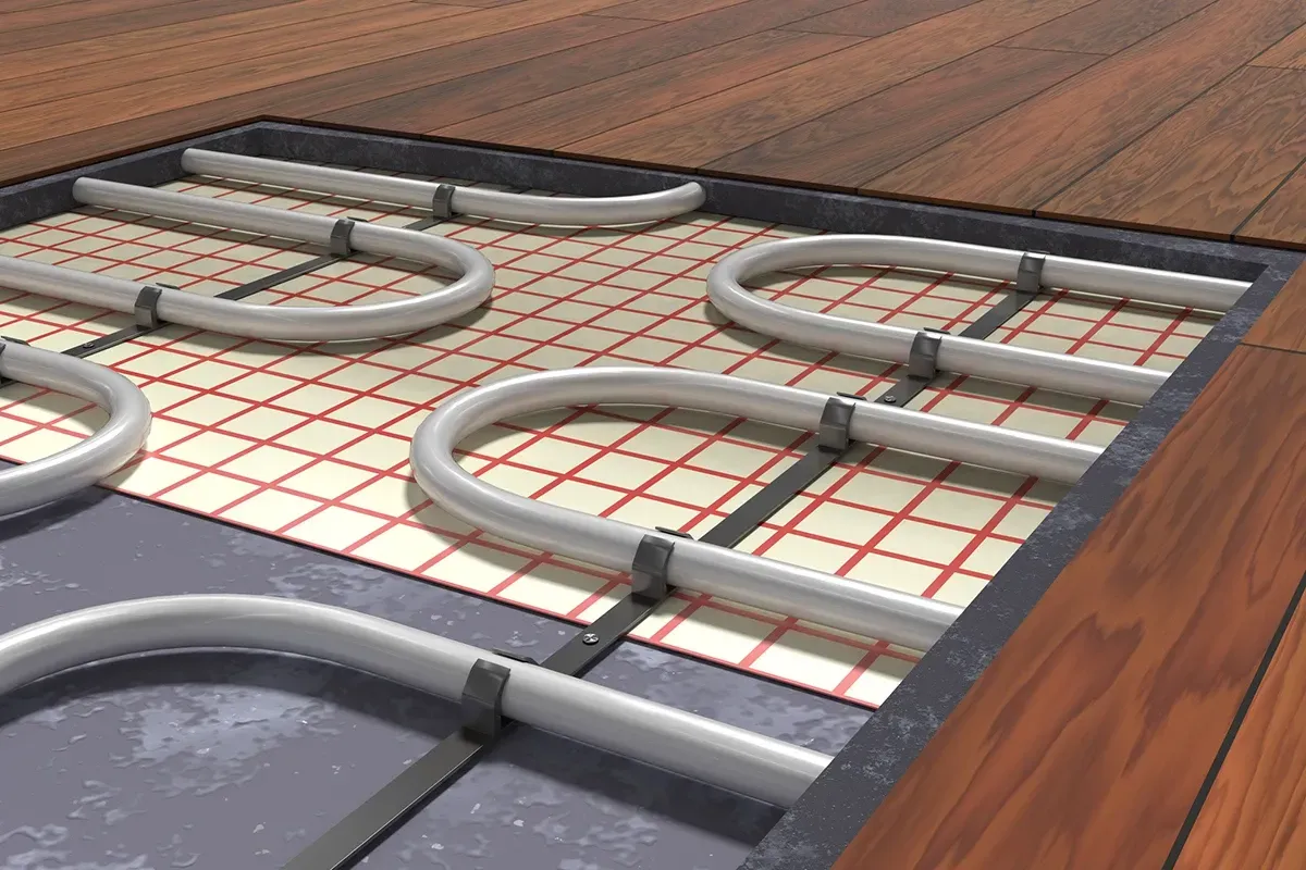 hydronic radiant floor heating.