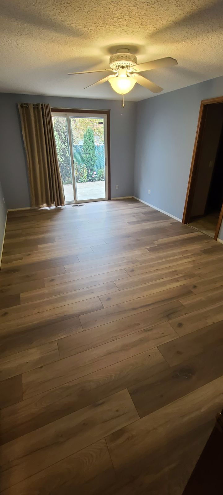 New laminate installed in bedroom.
