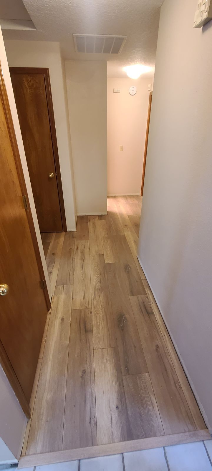 New laminate installed in hallway.