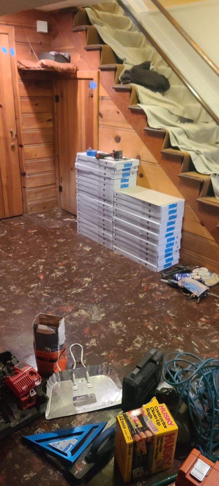 Preparing the floor for Pietra Flooring LVT Installation.