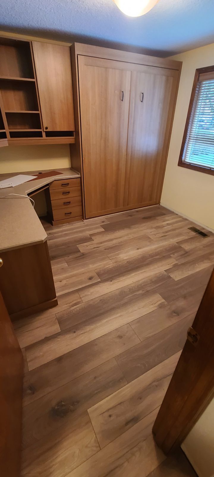 New laminate installed in kitchen.