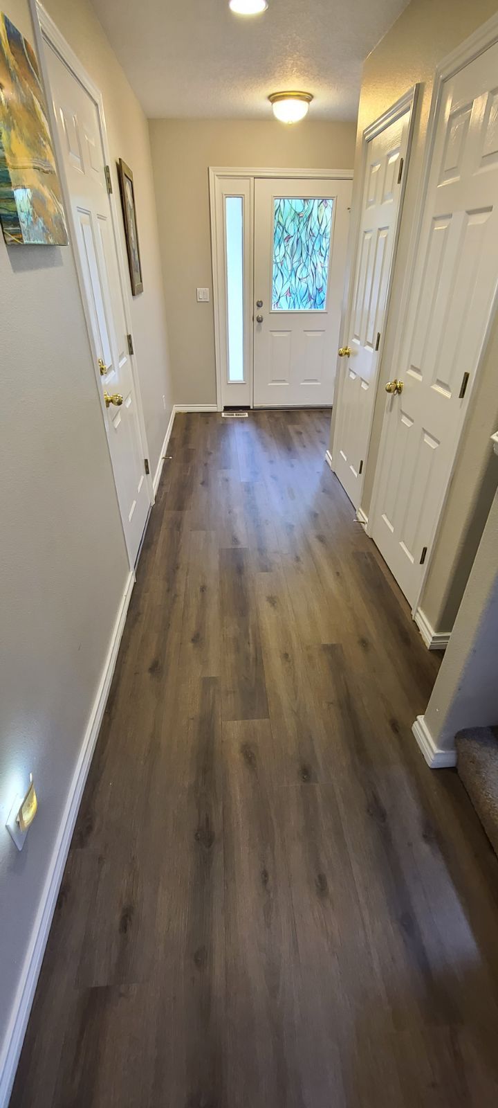 Luxury vinyl flooring installed in hallway in Sherwood, OR.