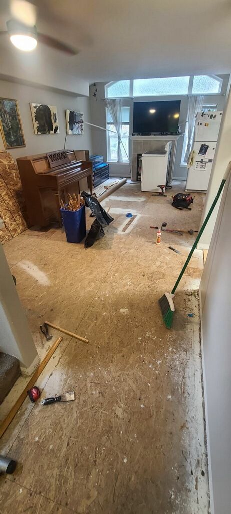 Demolition and old floor removal.