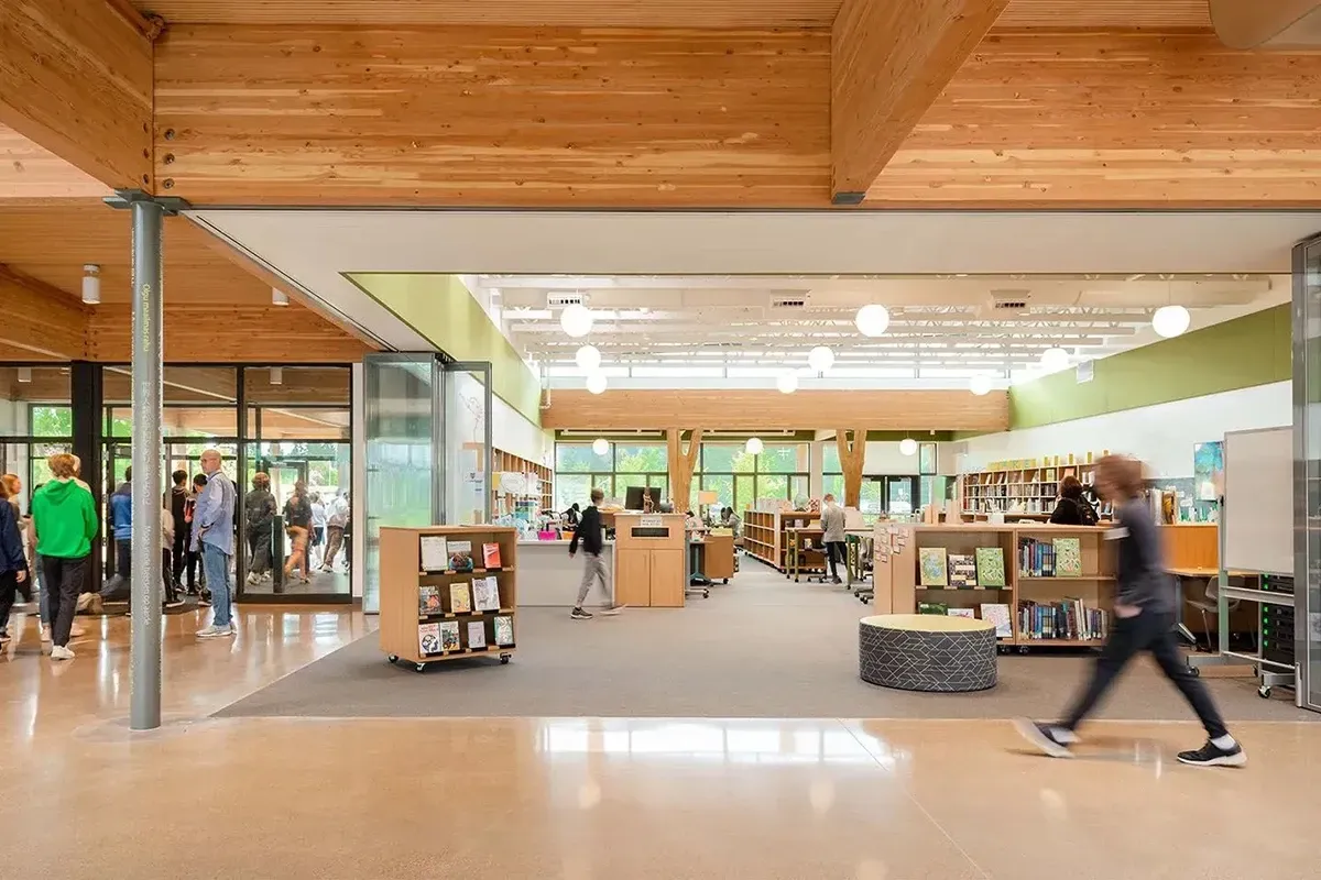 Interior of Lakeridge Middle School, Lake Oswego, Oregon.