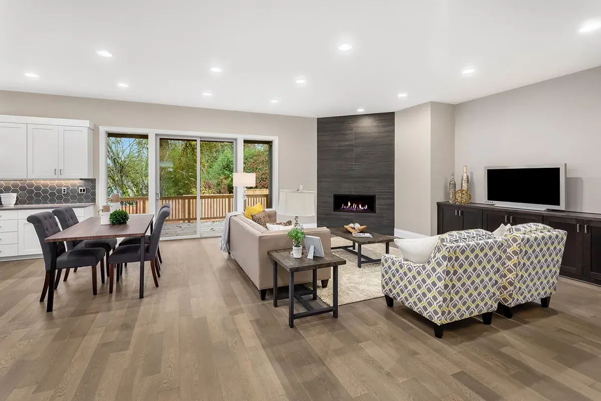 Prima floors installed in a living room.