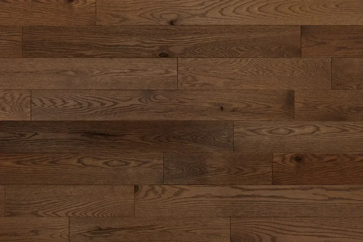 Detailed view of Mirage pre-finished engineered planks, Collection: Escape, cold springs red oak.