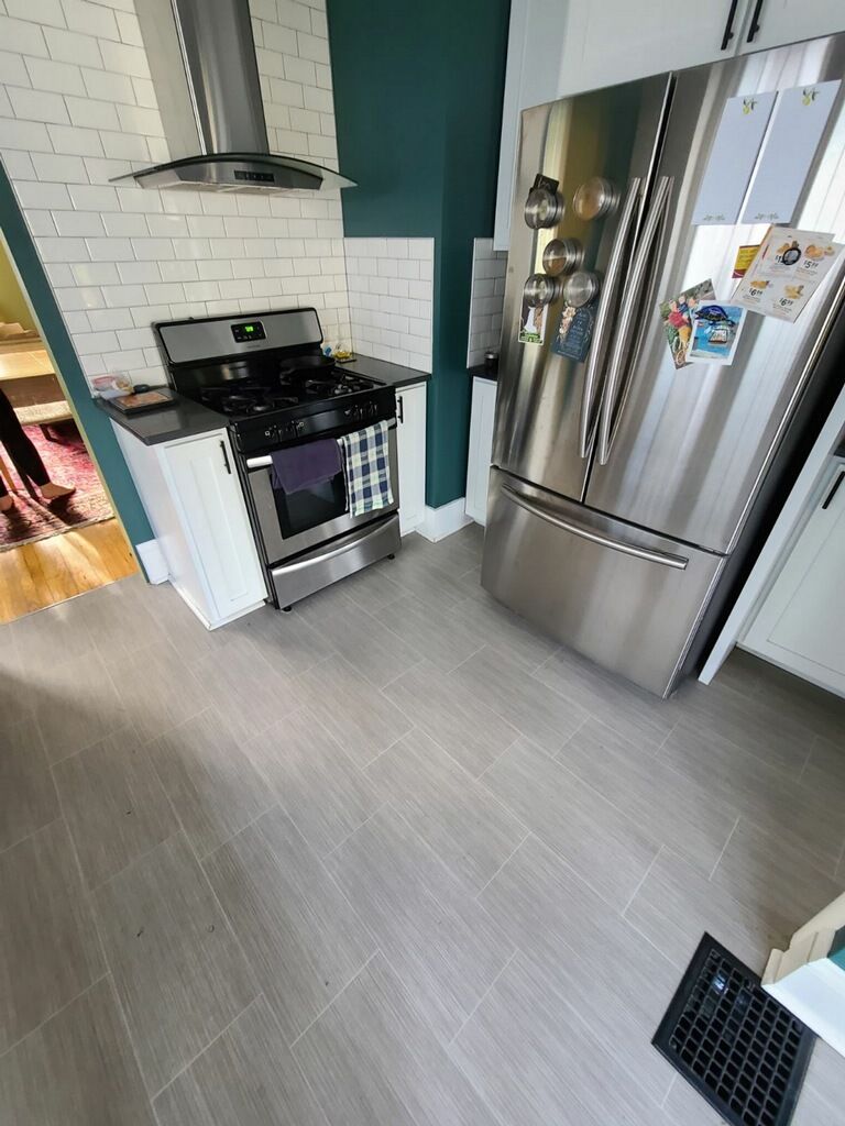 Old flooring in the kitchen.