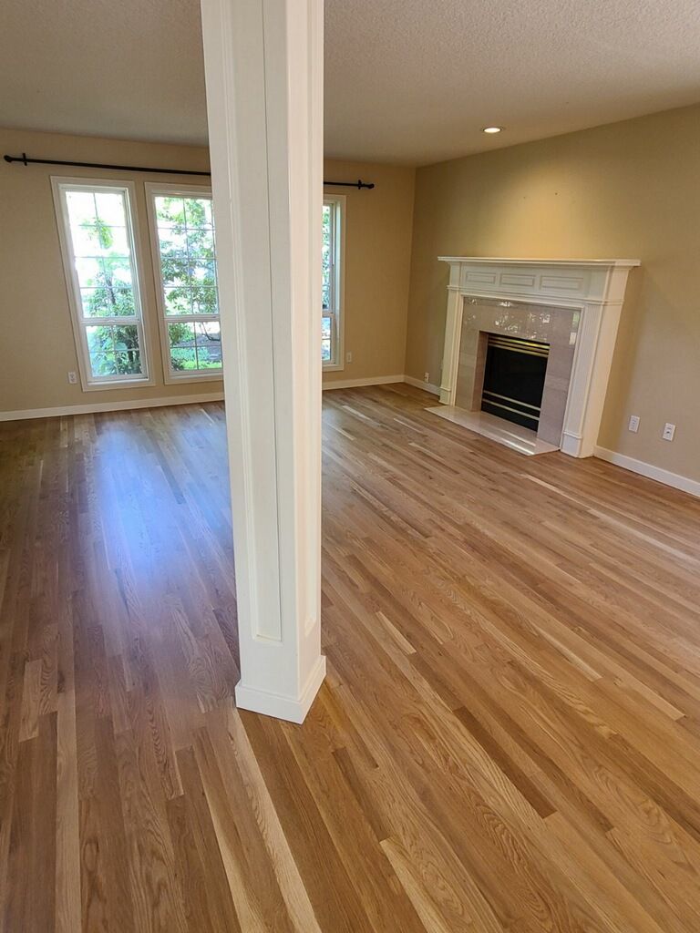 Hardwood floors after being matched.