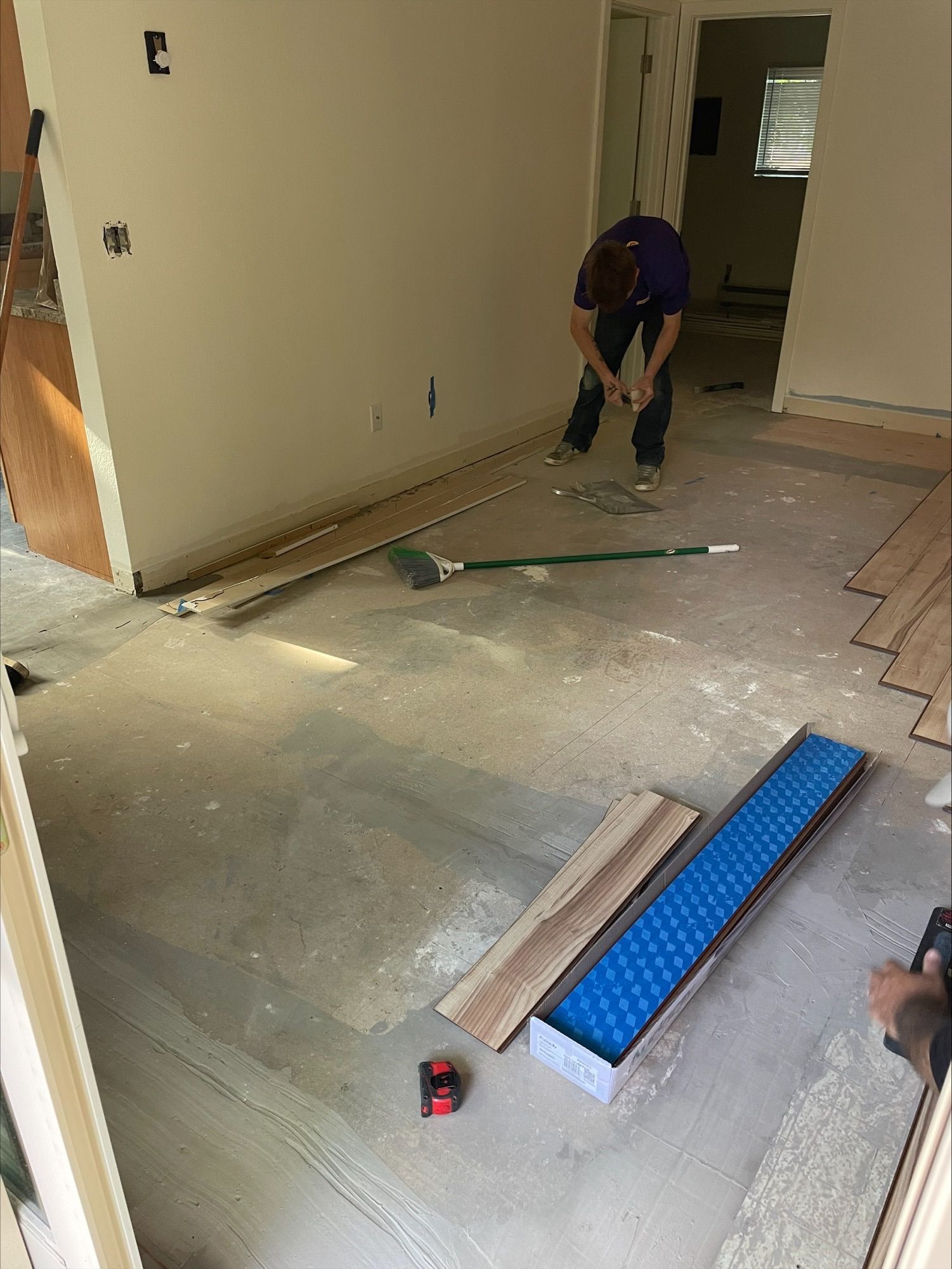 Condo flooring installation.