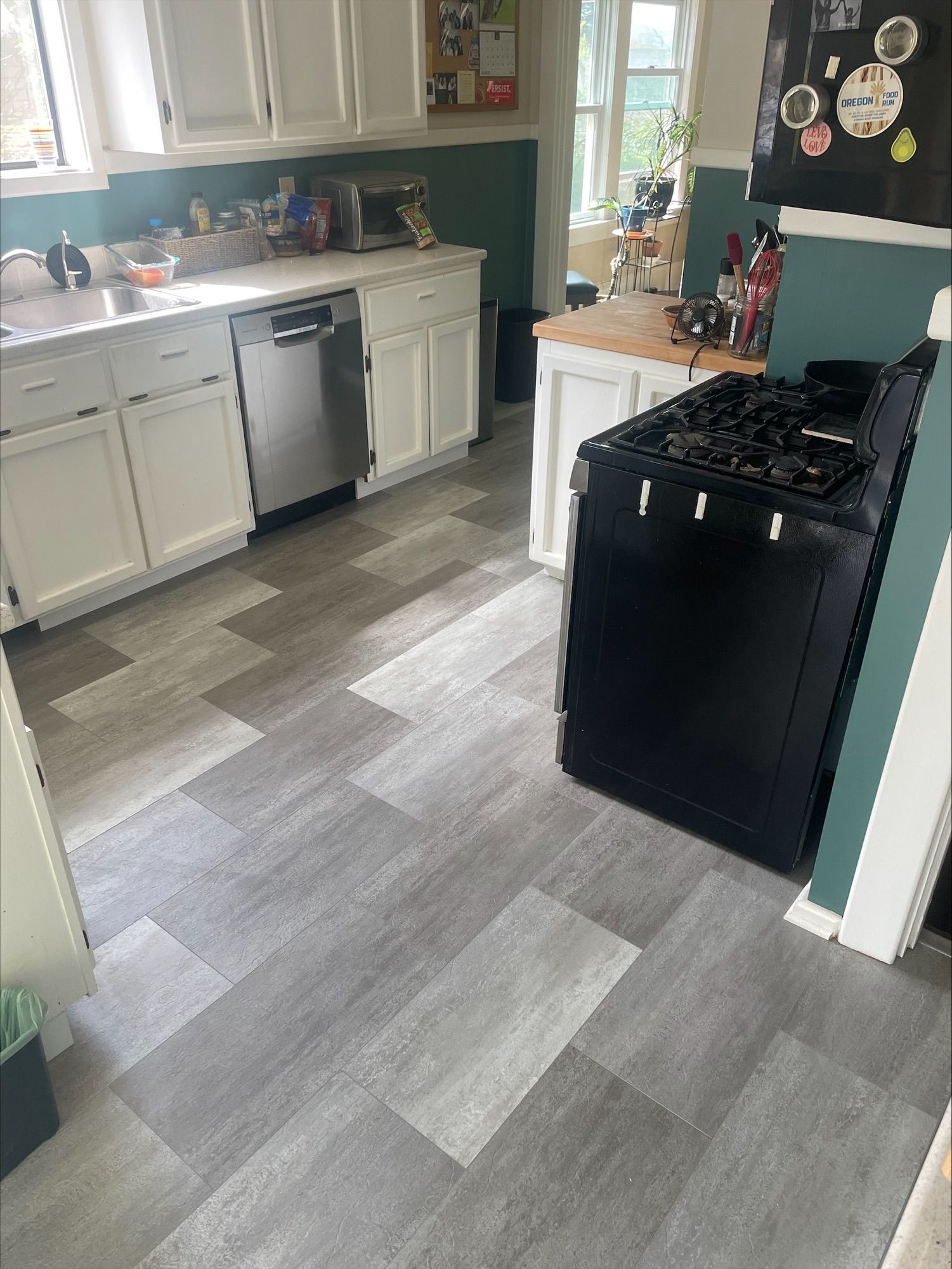 Another angle of kitchen after TAS flooring installation.