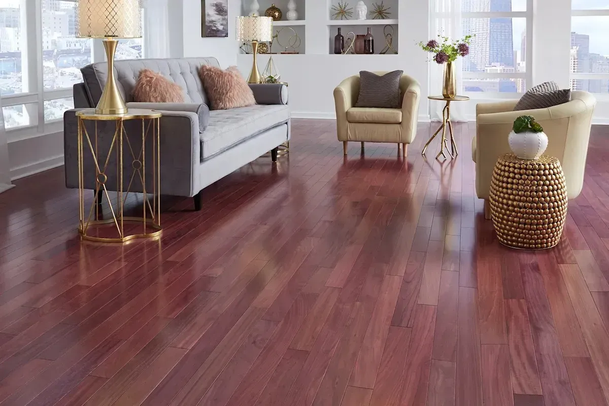 Purpleheart wood flooring.