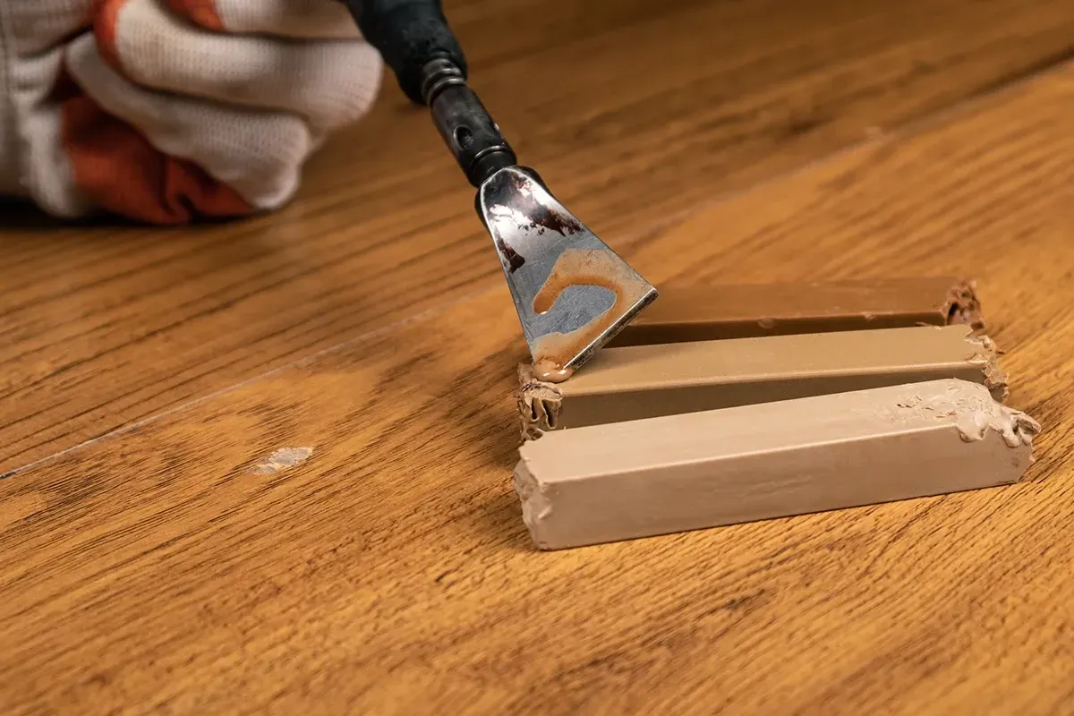 How to fix scratches on wood floors.