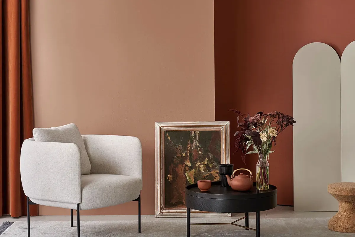 Warm color palette home interior.