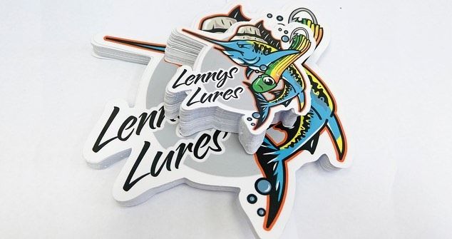 Promotional material printed for Lennys Lures — Solis Signs in Toukley, NSW