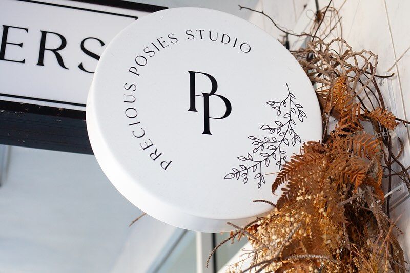 A White Sign That Says Precious Poses Studio On It — Solis Signs in Toukley, NSW