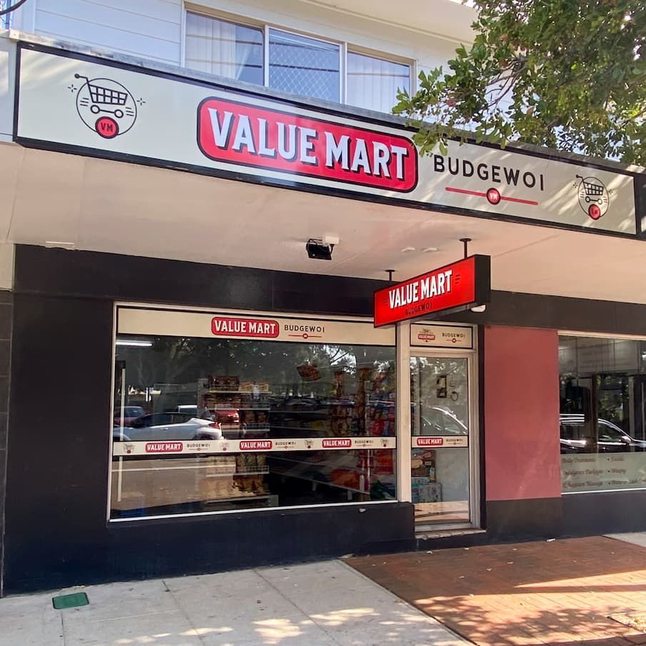 The front of a store called value mart — Solis Signs in Toukley, NSW