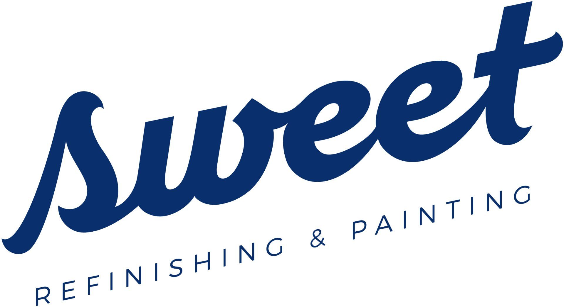 A blue logo for sweet refinishing and painting