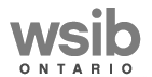 A black and white logo for wsib ontario