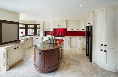 Rounded custom kitchen cabinets