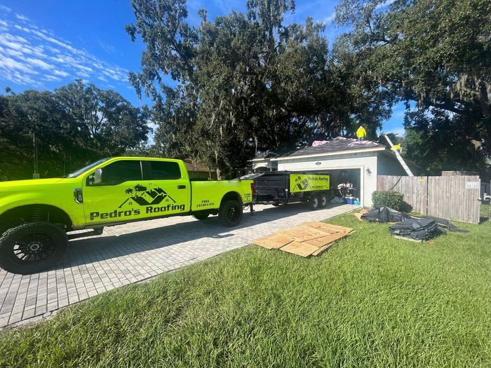 company truck in driveway