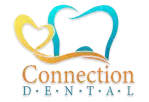A logo for a dental office called connection dental