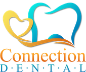 A logo for a dental office called connection dental