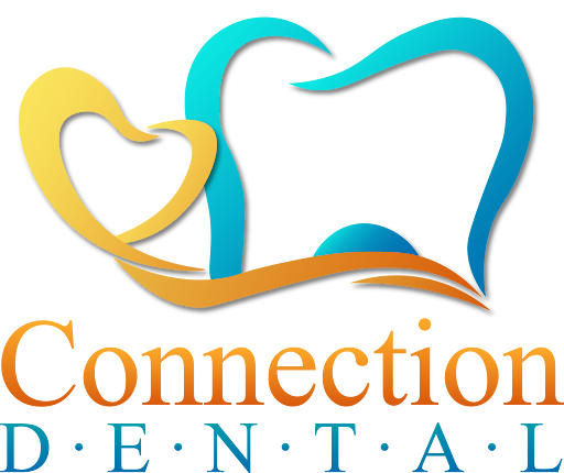 A logo for a dental office called connection dental