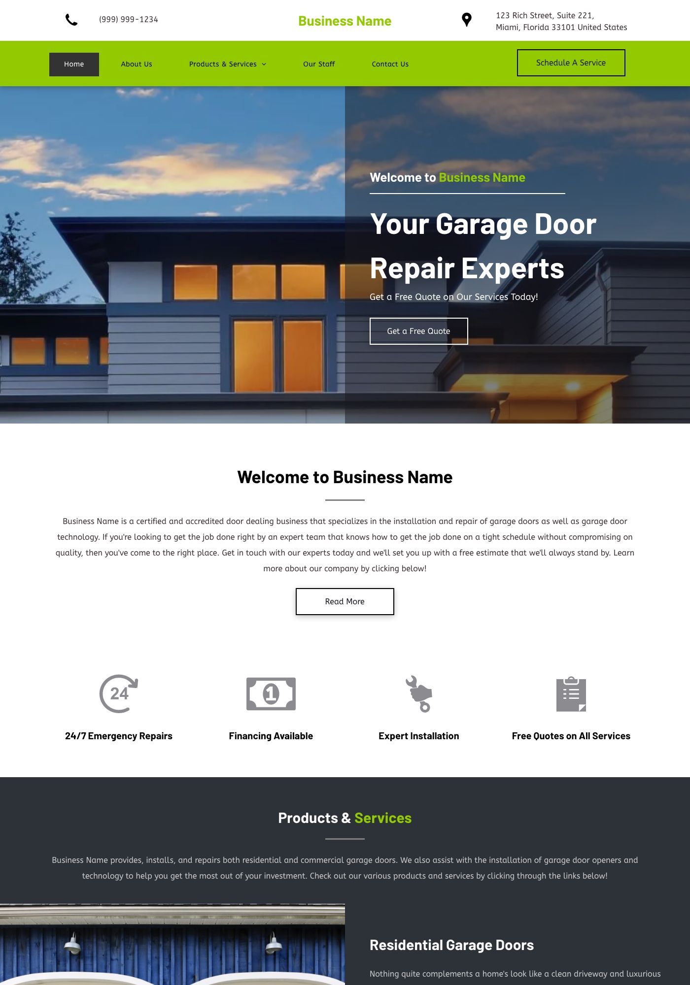Garage Door Website