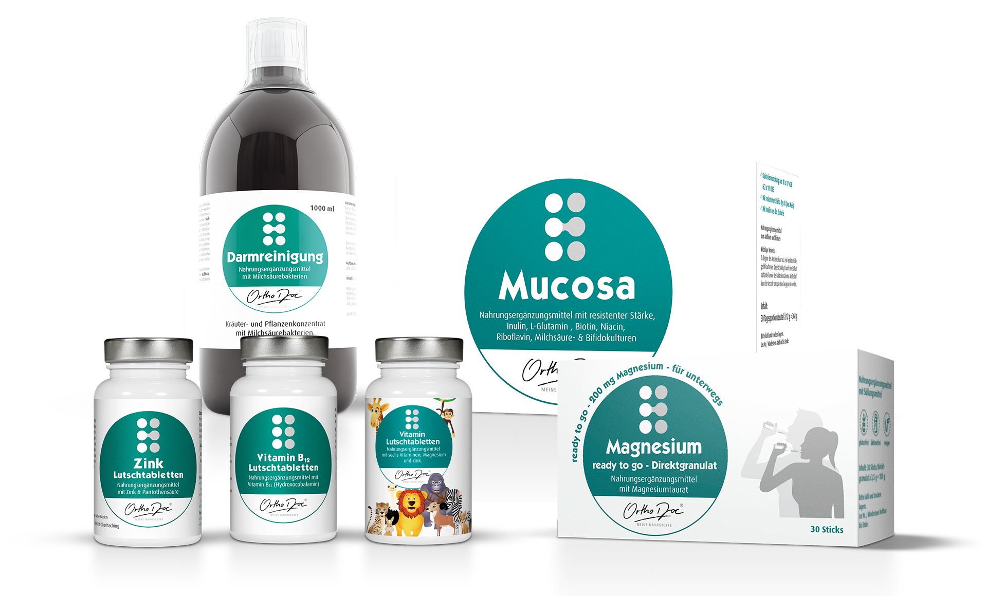 Eine Gruppe von Flaschen mit Präparaten aus der Serie Orthodox des Herstellers Kyberg steht nebeneinander auf einem Tisch.