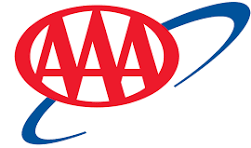 A red aaa logo with a blue circle around it