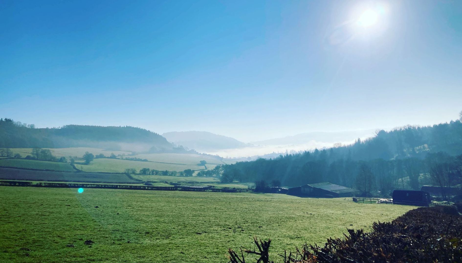 Glamping Pods Countryside views across South Wales near Wye Valley
