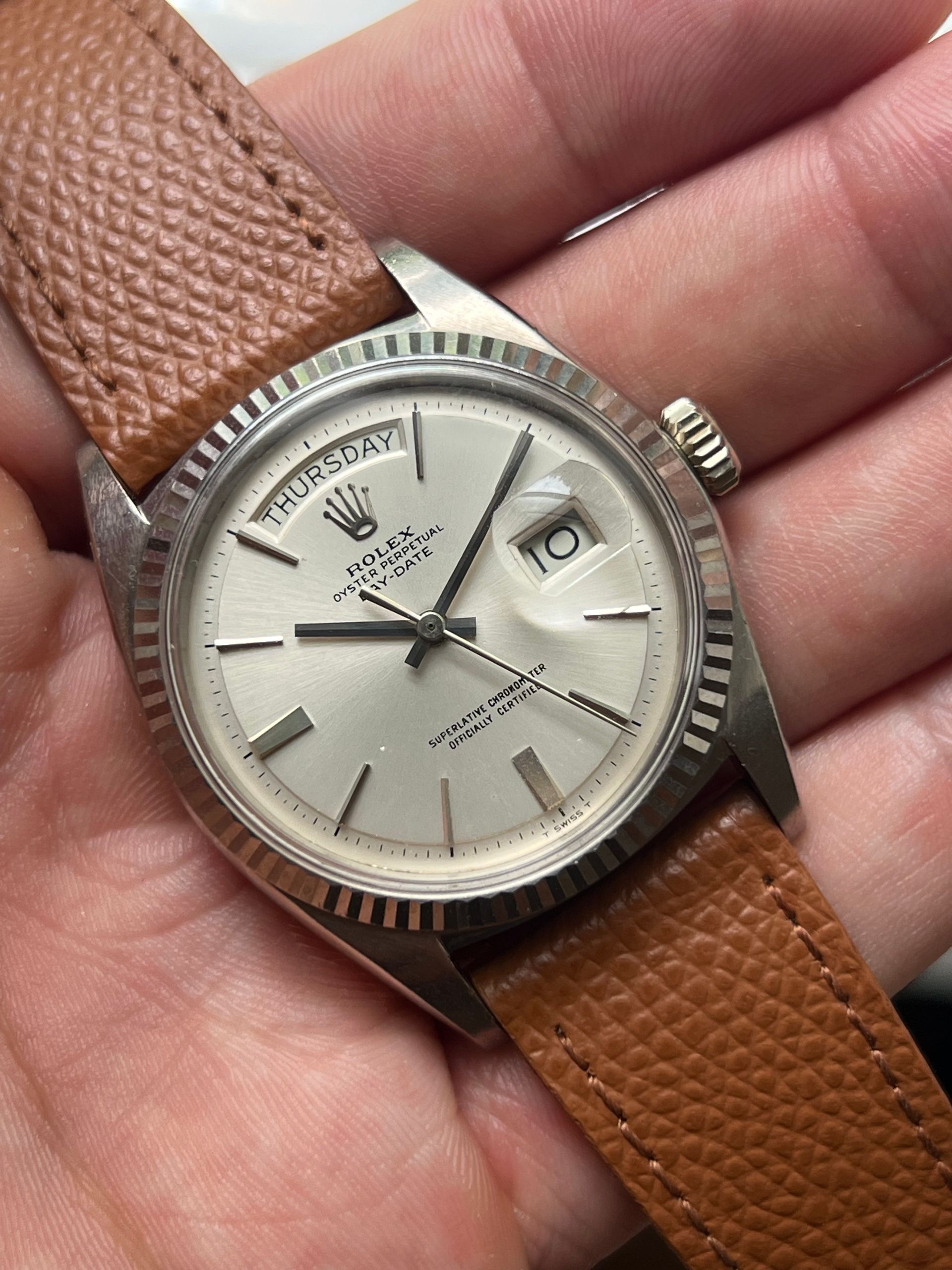 [Sold]Rolex, 18k White Gold Day Date Ref. 1803 Unpolished Circa 1960