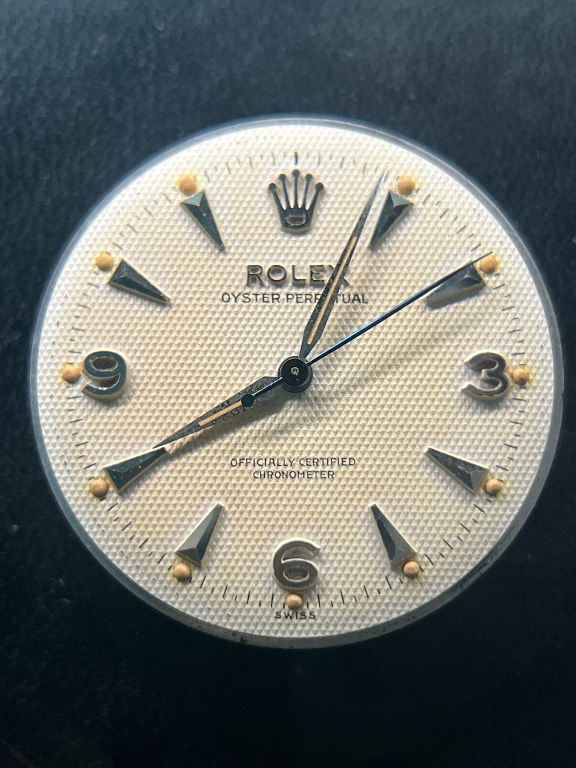 [Sold] Rolex, LNOS Oyster Perpetual Ref. 6284 Honeycomb Explorer Dial Circa 1954