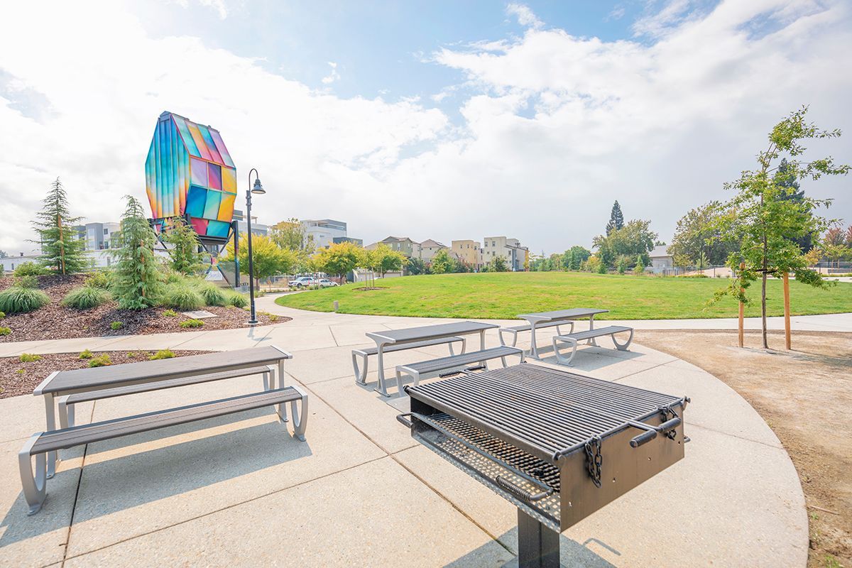 photo showing benches in a nearby park