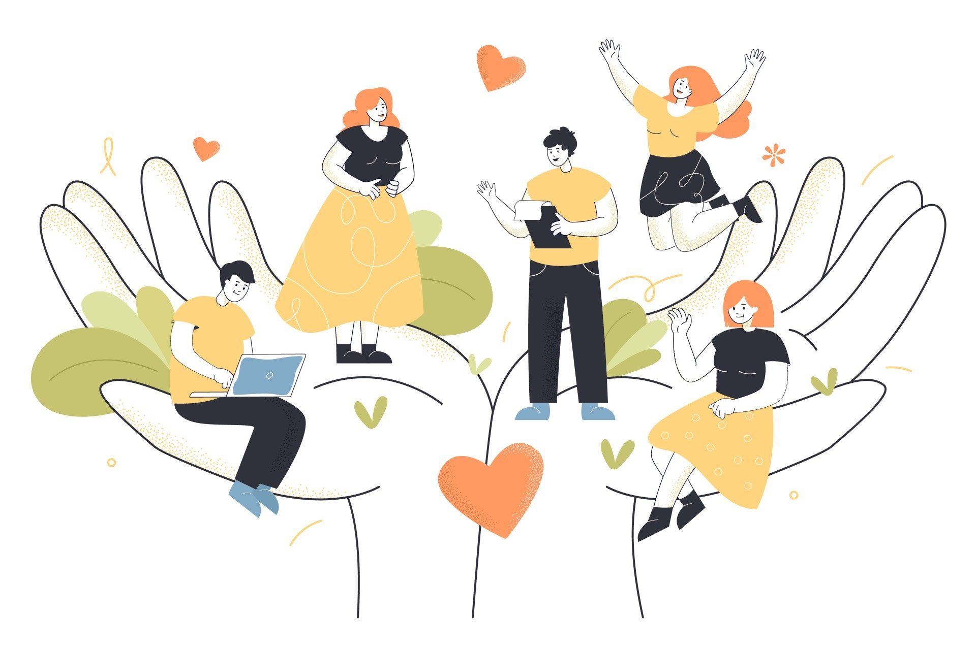 Hands holding people