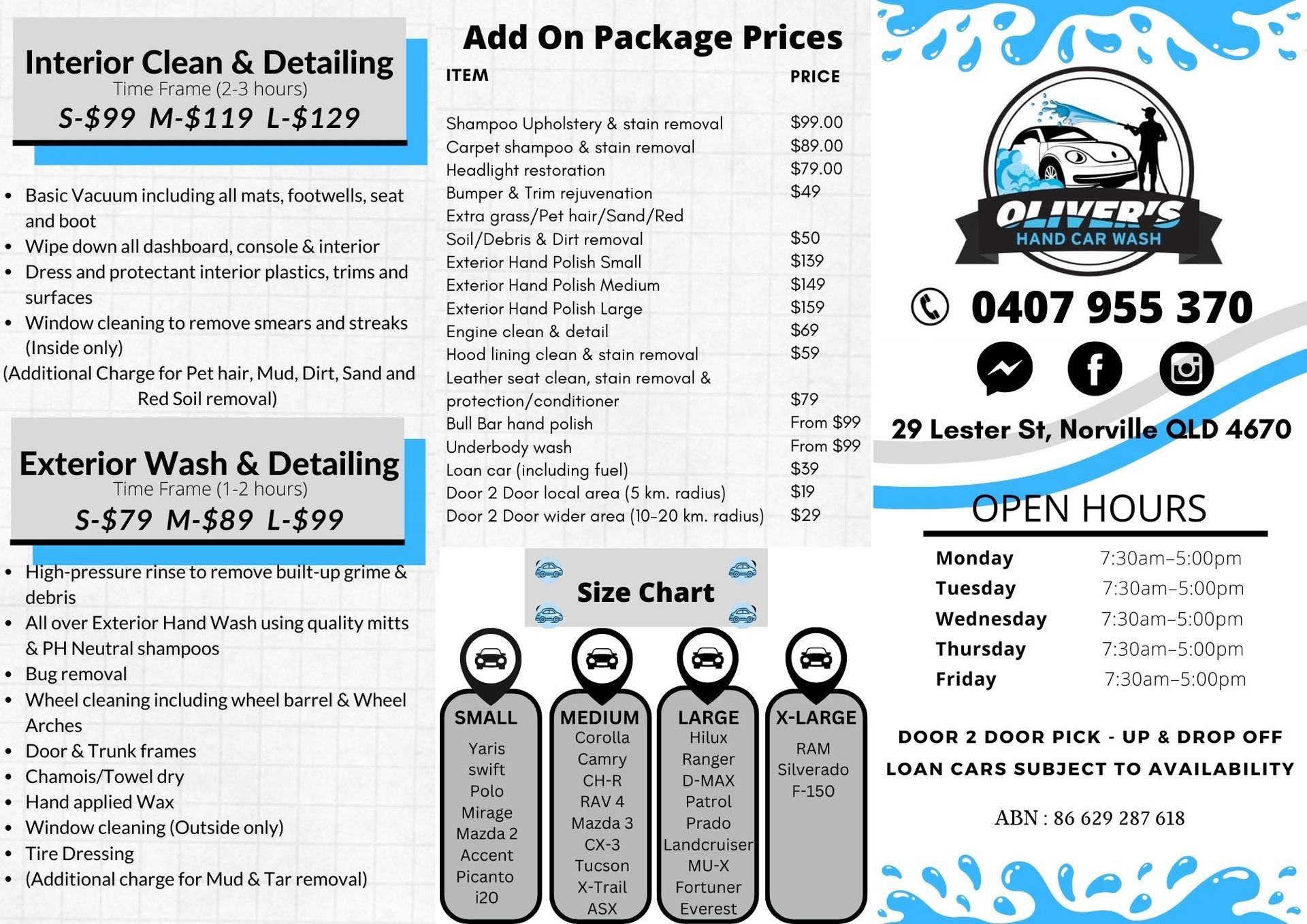 Oliver’s Hand Car Wash Car Wash in Bundaberg